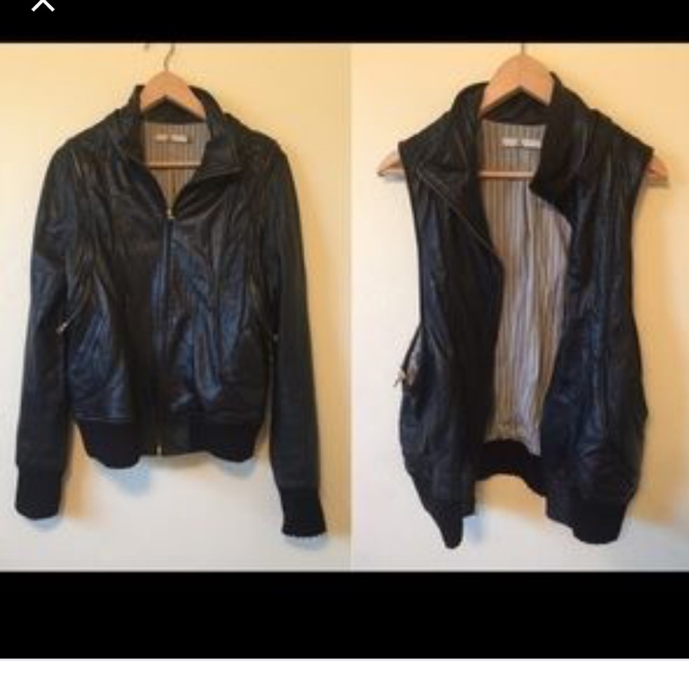 Mike & Chris Alastair leather zip off jacket